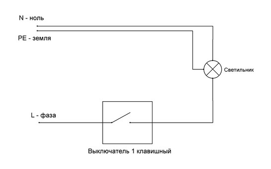 Фаза и ноль на выключателе схема - 84 фото