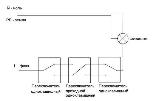 третья схема подключения переключателя