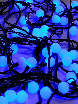 Гирлянда "Шарики" 100 LED 2.4см наружняя соед. до 3 мод. син. SHLights 4690601004321