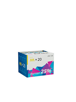 Элемент питания алкалиновый LR LR6 (уп.20шт) Космос KOCLR620BOX Элемент питания алкалиновый LR LR6 (уп.20шт) Космос KOCLR620BOX