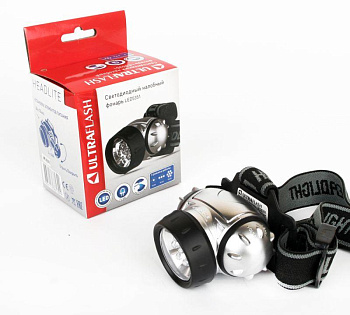 Фонарь налобный LED 5351 (7LED 3 режима; 3хR03 метал.) Ultraflash 10260 Фонарь налобный LED 5351 (7LED 3 режима; 3хR03 метал.) Ultraflash 10260