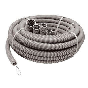 Труба гофрированная ПВХ d63мм с протяжкой сер. (15м) Ruvinil 16301 Труба гофрированная ПВХ d63мм с протяжкой сер. (15м) Ruvinil 16301