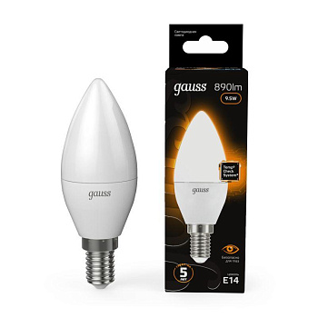 Лампа светодиодная Black Candle E14 9.5Вт 3000К Gauss 103101110 Лампа светодиодная Black Candle E14 9.5Вт 3000К Gauss 103101110
