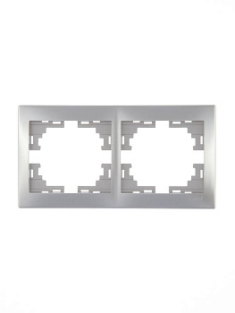 Рамка 2-м Mira горизонт. сер. метал. LEZARD 701-1000-147