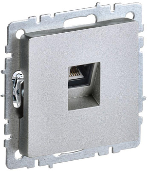 Розетка компьютерная СП RJ45 кат.5E BRITE РК10-БрА алюм. IEK BR-K10-1-K47 Розетка компьютерная СП RJ45 кат.5E BRITE РК10-БрА алюм. IEK BR-K10-1-K47