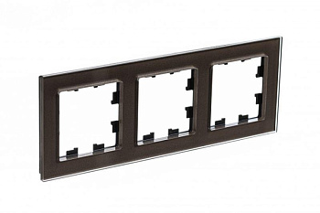 Рамка 3-м AtlasDesign Nature стекло мокко SchE ATN320603