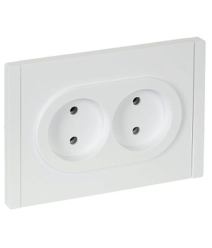 Розетка 2-м СП FORTE&PIANO FP226 10А без заземл. без защ. шторок безвинт. крепл. бел. IEK FP-R20-10-1-K01