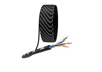 Кабель витая пара U/UTP кат.5e 4х2х24AWG solid CCA PE OUTDOOR SIMPLE черн. 305м (м) Эра Б0044436