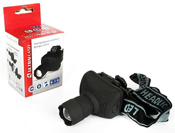 Фонарь налобный LED 5354 (1Вт LED ZOOM 3 режима; 3хR03 сер.) Ultraflash 11549 Фонарь налобный LED 5354 (1Вт LED ZOOM 3 режима; 3хR03 сер.) Ultraflash 11549