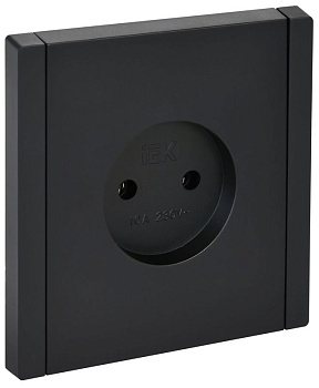 Розетка 1-м СП FORTE&PIANO FP118 10А без заземл. без защ. шторок винт. крепл. черн. IEK FP-R10-10-K02