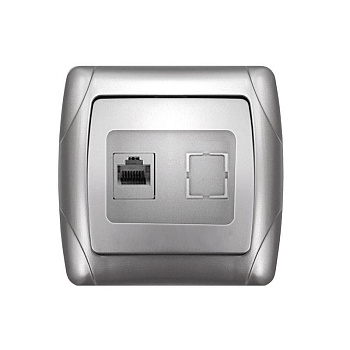 Розетка компьютерная 1-м СП Маргарита RJ45 серебр. UNIVersal М0035-S Розетка компьютерная 1-м СП Маргарита RJ45 серебр. UNIVersal М0035-S