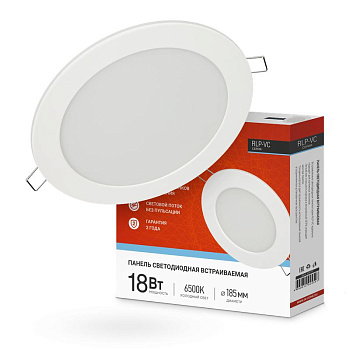 Светильник светодиодный RLP-VC 18Вт 230В 6500К 1440лм 185мм бел. (Аналог Downlight) IP40 IN HOME 4690612024547