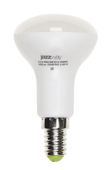 Лампа светодиодная PLED-ECO-R50 5Вт 3000К тепл. бел. E14 400лм 220-240В JazzWay 1037015A