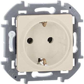 Механизм розетки 1-м СП Inspiria 16А IP20 250В 2P+E немецк. стандарт сл. кость Leg 673721