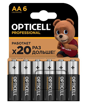 Элемент питания алкалиновый AA/LR6 (блист. 6шт) Professional Opticell 5052003 Элемент питания алкалиновый AA/LR6 (блист. 6шт) Professional Opticell 5052003