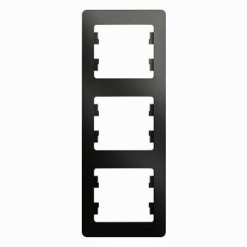 Рамка 3-м Glossa верт. антрацит SchE GSL000707