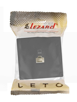 Розетка компьютерная 1-мест. RJ45 LETO черн. бархат LEZARD 752-4200-139 Розетка компьютерная 1-мест. RJ45 LETO черн. бархат LEZARD 752-4200-139