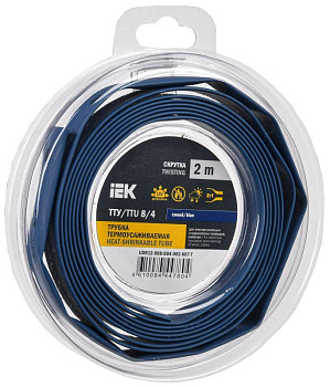 Трубка термоусадочная ТТУ нг-LS 8/4 син. (уп.2м) IEK UDR12-008-004-002-K07-T Трубка термоусадочная ТТУ нг-LS 8/4 син. (уп.2м) IEK UDR12-008-004-002-K07-T
