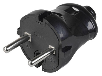 Вилка прямая ВПп20-02-Ст разборная без заземл. контакта 6А черн. IEK EVP20-06-01-K02 Вилка прямая ВПп20-02-Ст разборная без заземл. контакта 6А черн. IEK EVP20-06-01-K02