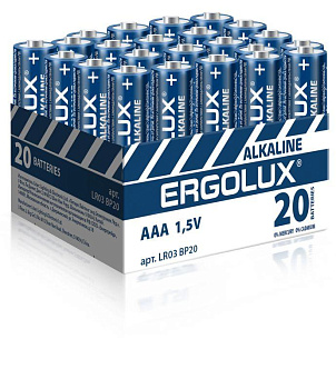 Элемент питания алкалиновый AAA/LR03 1.5В Alkaline BP-20 ПРОМО (уп.20шт) Ergolux 14674 Элемент питания алкалиновый AAA/LR03 1.5В Alkaline BP-20 ПРОМО (уп.20шт) Ergolux 14674