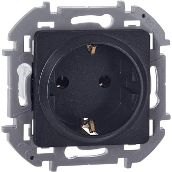 Механизм розетки 1-м СП Inspiria 16А IP20 250В 2P+E немецк. стандарт антрацит Leg 673723