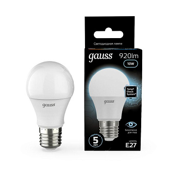 Лампа светодиодная Black A60 10Вт E27 4100К Gauss 102502210 Лампа светодиодная Black A60 10Вт E27 4100К Gauss 102502210