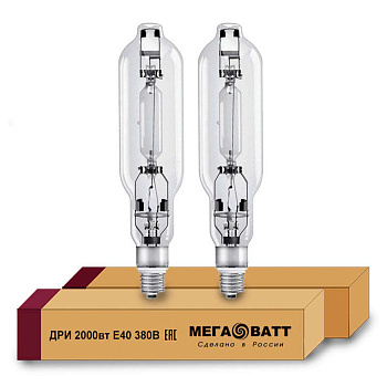 Лампа газоразрядная металлогалогенная ДРИ 2000 380/4000К E40 (12) МЕГАВАТТ 03123 Лампа газоразрядная металлогалогенная ДРИ 2000 380/4000К E40 (12) МЕГАВАТТ 03123
