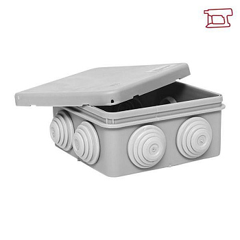 Коробка распаячная КМР-030-031 наружная с крышкой 80х80х50 АБС 7 мембранных вводов IP54 EKF plc-kmr-030-031