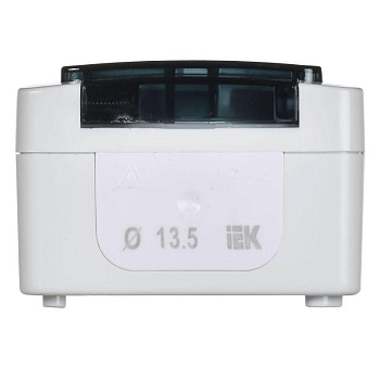 Розетка 1-м ОП Гермес Plus РСб20-3-ГПБд 16А IP54 с заземл. с дым. крышкой бел. IEK ERMP12-K03-16-54-EC