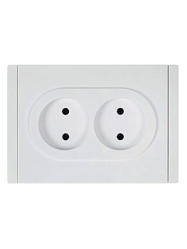 Розетка 2-м СП FORTE&PIANO FP226 10А без заземл. без защ. шторок безвинт. крепл. бел. IEK FP-R20-10-1-K01