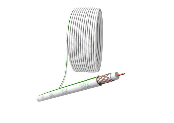 Кабель коаксиальный SAT 703 B.Cu/(оплетка Cu 75%) PVC 75Ом бел. 100м (м) Эра Б0044612