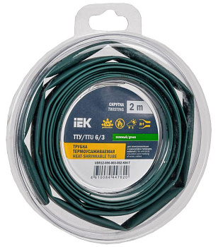 Трубка термоусадочная ТТУ нг-LS 6/3 зел. (уп.2м) IEK UDR12-006-003-002-K06-T Трубка термоусадочная ТТУ нг-LS 6/3 зел. (уп.2м) IEK UDR12-006-003-002-K06-T
