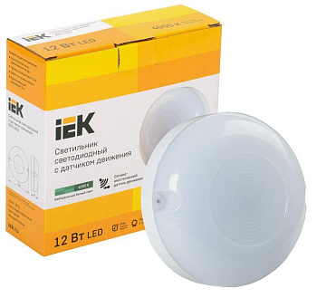 Светильник светодиодный ДПО 1002 12Вт 4000К IP54 с акуст. датчиком IEK LDPO3-1002-012-4000-K01 Светильник светодиодный ДПО 1002 12Вт 4000К IP54 с акуст. датчиком IEK LDPO3-1002-012-4000-K01