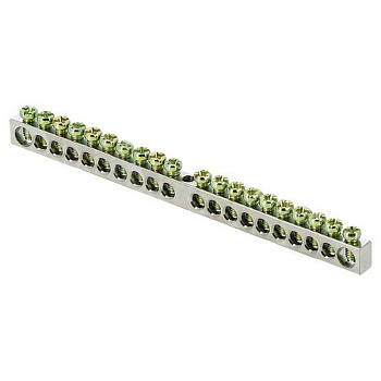 Шина PEN "ноль-земля" 6х9 20 отверст. цинк крепеж по центру PROxima EKF sn1-63-20 