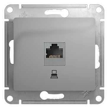 Розетка компьютерная 1-м СП Glossa RJ45 кат.5E механизм алюм. SchE GSL000381K Розетка компьютерная 1-м СП Glossa RJ45 кат.5E механизм алюм. SchE GSL000381K