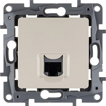 Механизм розетки информ. 1-м СП Etika RJ45 CAT.5E UTP сл. кость Leg 672341 Механизм розетки информ. 1-м СП Etika RJ45 CAT.5E UTP сл. кость Leg 672341