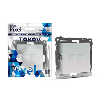 Розетка компьютерная 2-м СП Pixel RJ45 кат.5E механизм перламутр. TOKOV ELECTRIC TKE-PX-RC2-C04 Розетка компьютерная 2-м СП Pixel RJ45 кат.5E механизм перламутр. TOKOV ELECTRIC TKE-PX-RC2-C04