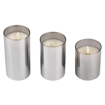 Свеча декоративная CL7-SET3-sr с пультом серебр. (уп.3шт) ФАZА 5018792