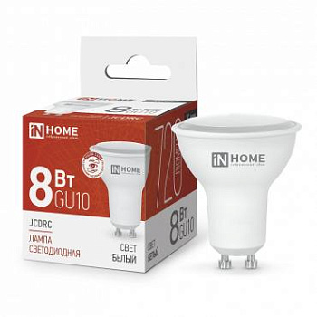 Лампа светодиодная LED-JCDRC-VC 8Вт 230В GU10 4000К 720лм IN HOME 4690612023441