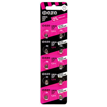 Элемент питания алкалиновый "таблетка" AG 4 LR626 BL-10 (уп.10шт) ФАZА 5002555