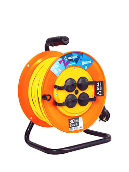 Удлинитель на катушке 4х30м с заземл. 16А IP44 ПВС 3х1.5 Космос YKKsm30m-4g-Z(16A)IP