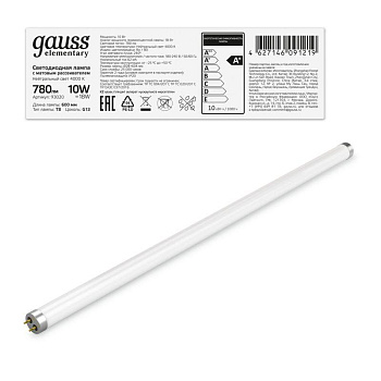 Лампа светодиодная Elementary T8 Glass 600мм G13 10Вт 4000К Gauss 93020