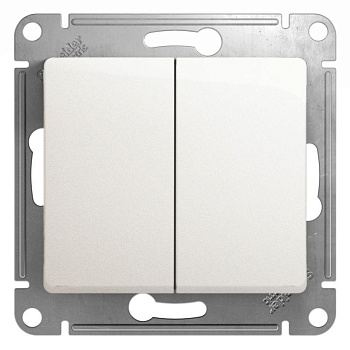 Механизм переключателя проходного 2-кл. СП Glossa 10А IP20 (сх. 6/2) 10AX перламутр SchE GSL000665
