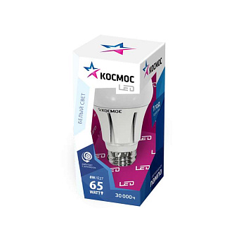 Лампа светодиодная A60 8Вт 4500К E27 220В диммир. КОСМОС Lksm_LED8wA60E2745_d
