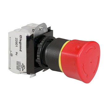 Кнопка грибовидная Osmoz d40мм Н3+НО аварийн. откл. EN 418 возвратн. поворотн. Leg 023726 Кнопка грибовидная Osmoz d40мм Н3+НО аварийн. откл. EN 418 возвратн. поворотн. Leg 023726