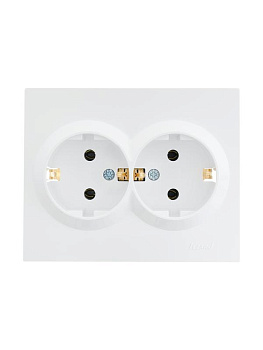 Розетка 2-м СП VESNA с заземл. ПБТ бел. LEZARD 742-0200-127B