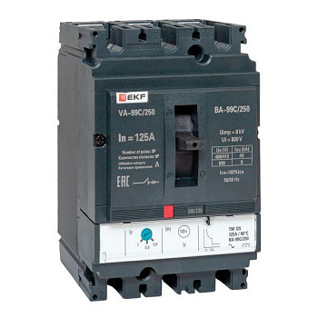Выключатель автоматический 3п 250/125А 45кА ВА-99C Compact NS PROxima EKF mccb99C-250-125