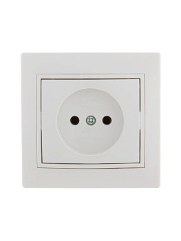 Розетка 1-м СП Mira 16А IP20 без заземл. с бел. вставкой керамика бел. LEZARD 701-0202-121