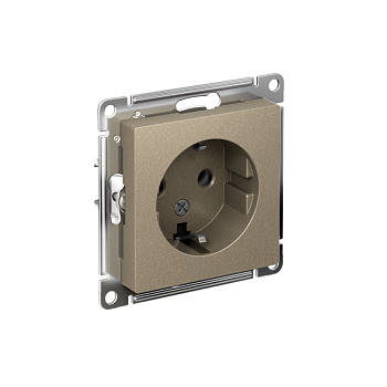 Механизм розетки 1-м СП AtlasDesign 16А IP20 с заземл. шампань SchE ATN000543