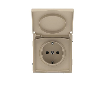 Розетка силовая KANT IP44 2P+E защ. шторки с крышкой ванильн. марципан DKC 7015013